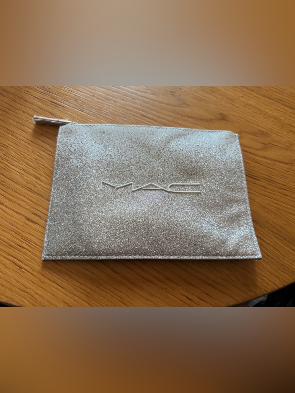 MAC Cosmetics Silver Glitter Zip Pouch